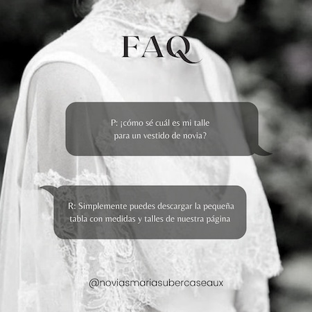 Preguntas frecuentes sobre vestidos, precios de vestidos de novia, medidas de vestidos